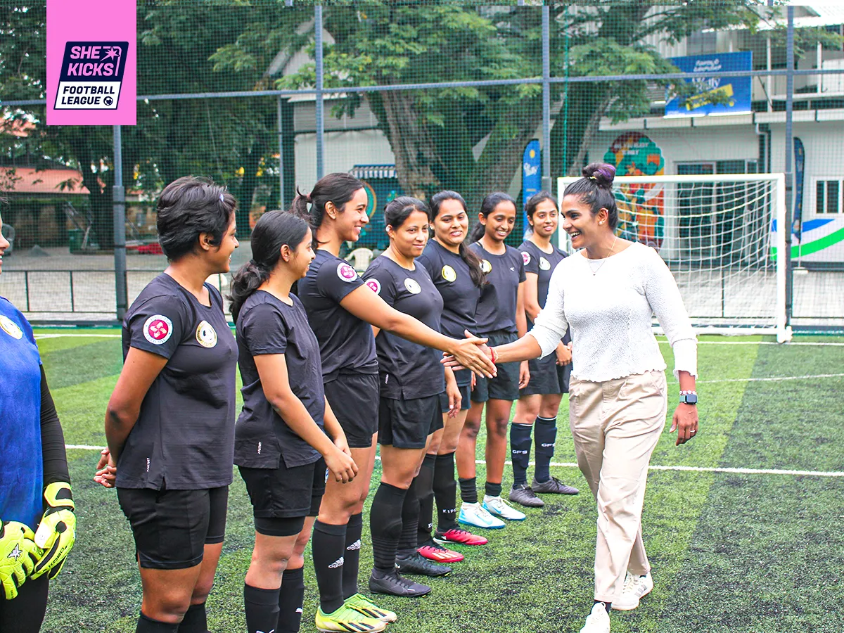 She Kicks Football League match in play